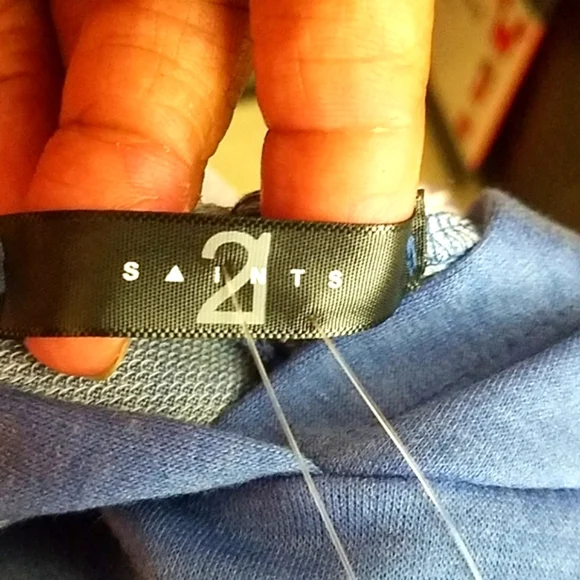 NWT, Saints21,0173,Blu white stars hoodie crop top, SUPER CUTE, Sz S - Picture 11 of 12